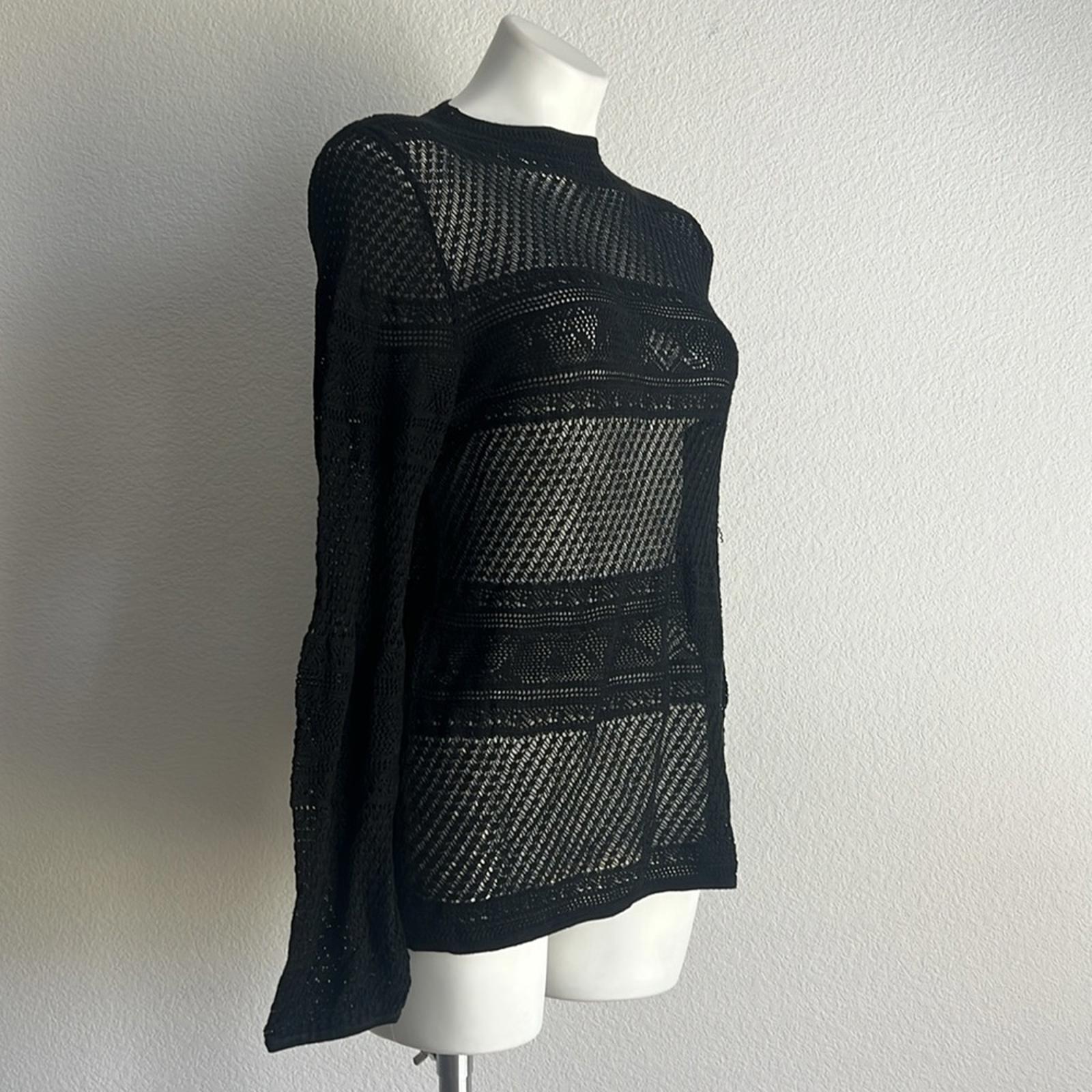 NEXT Black Knitted See-Through Sweater, EXCELLENT, UK Size 18