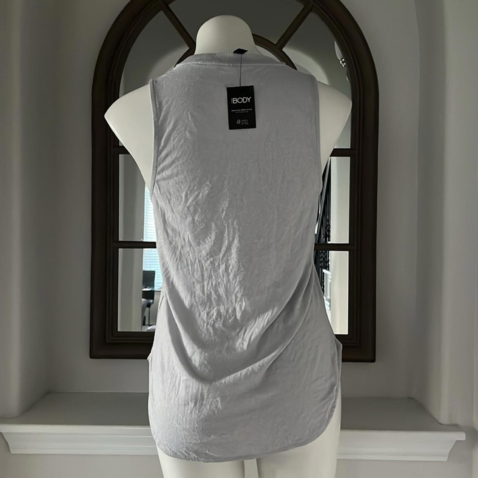 Cotton:On Body GRAY Women's Active Curve Hem Tank, White Size XS New w/Tag