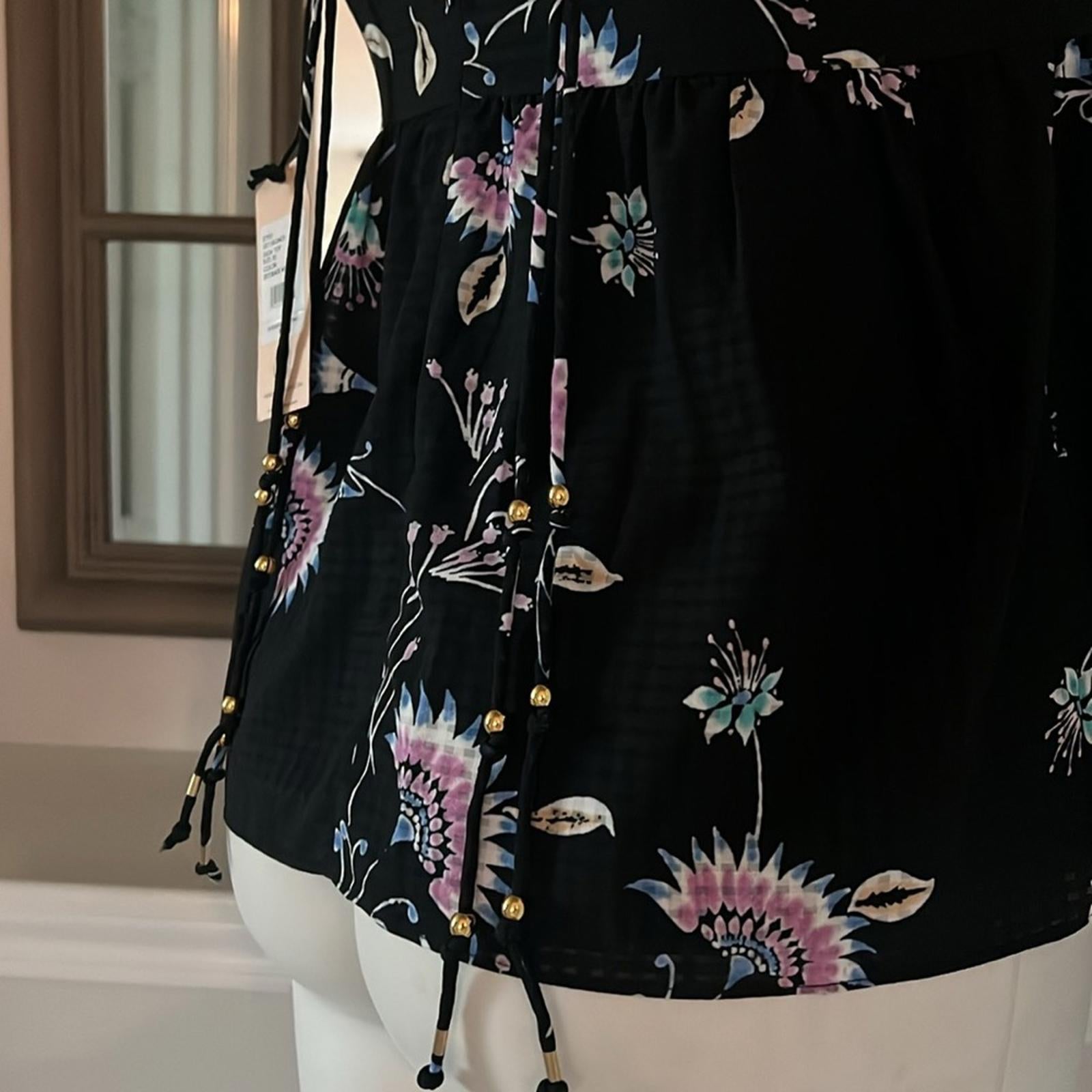 NEW Rebecca Minkoff Floral Spaghetti Strap Tank Top, XS New w/Tag Retail $178