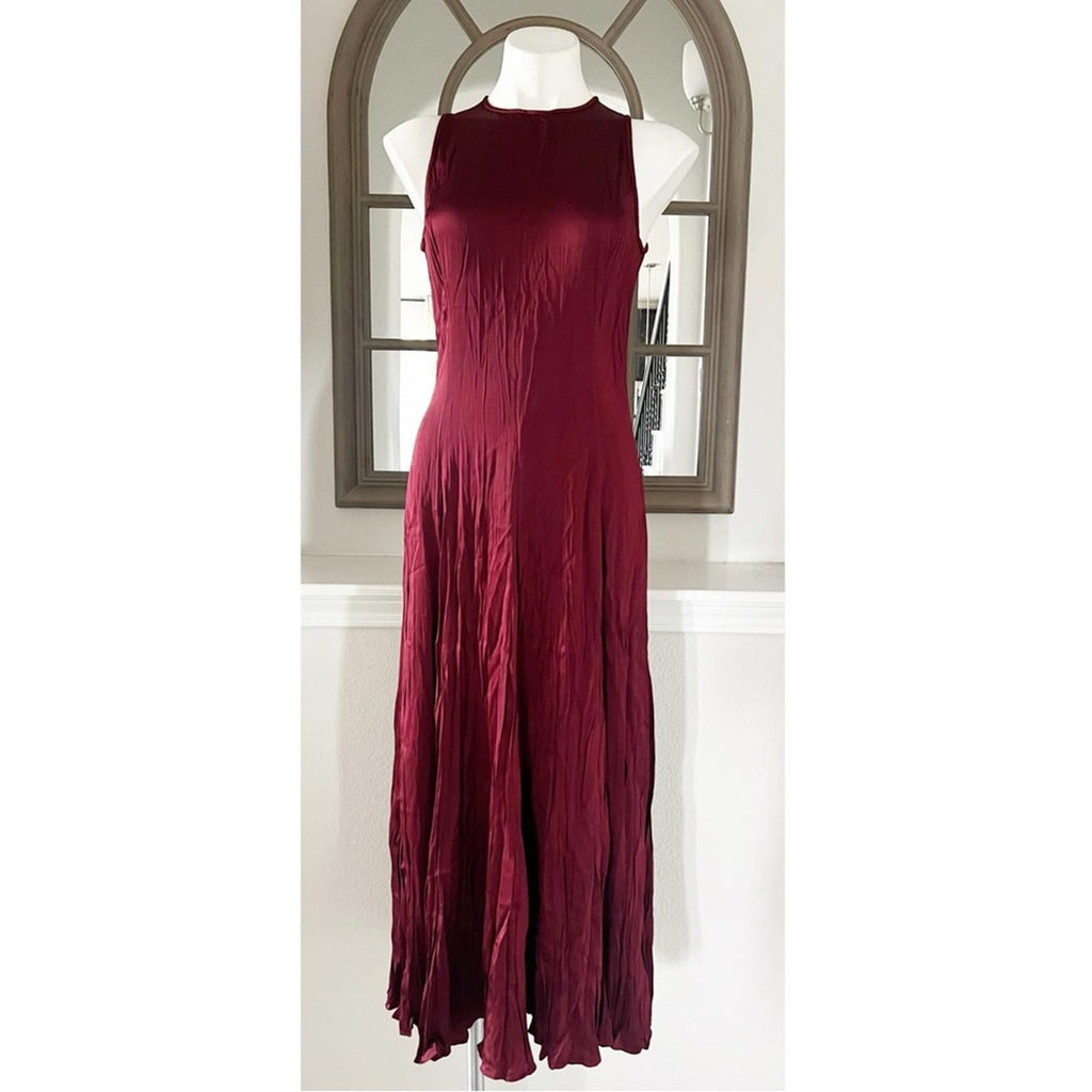 Michael Kors Collection Jamison Crushed Charmeuse Midi Dress NWT Retail $1,990