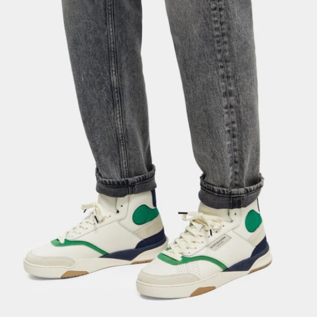 Scotch & Soda Court Cup Hi-Top Sneakers, White Size EU 42 | US 9 New in Box