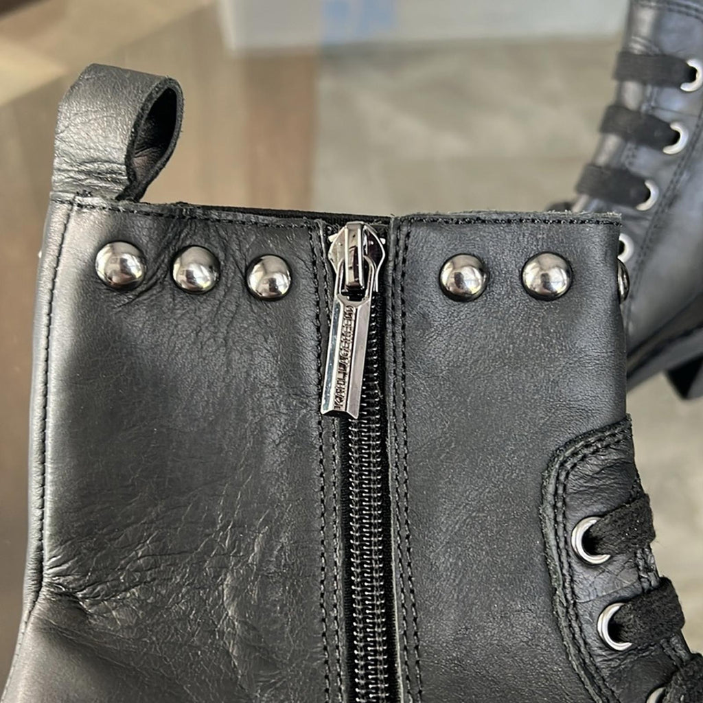 Karl Lagerfeld Breck Embellished Lug Boot, Black Size 35 | US 5 New w/o Box $229