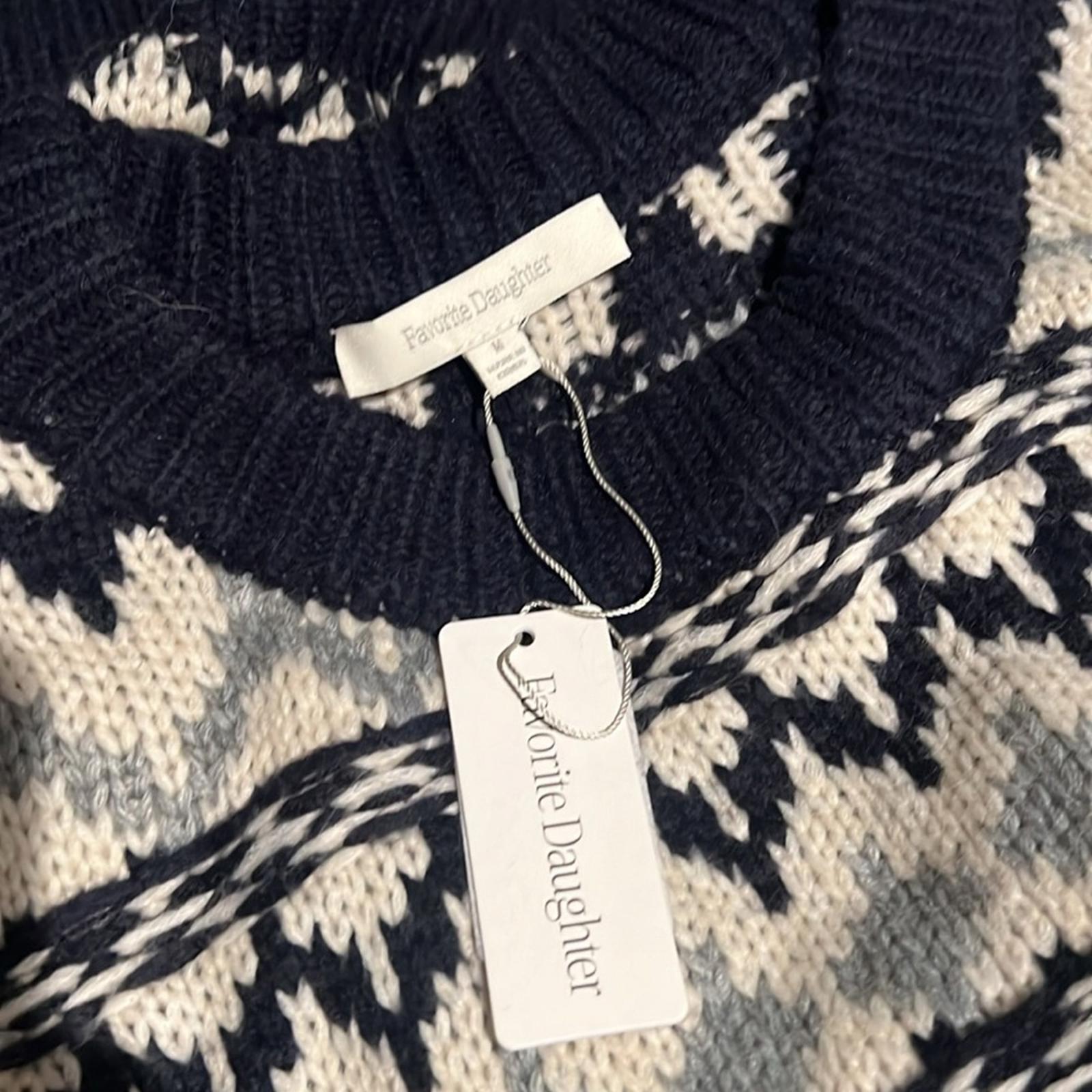 Favorite Daughter ‘Tis The Season Sweater &Hat Set, Blue/Grey Fair Isle Sz M NWT