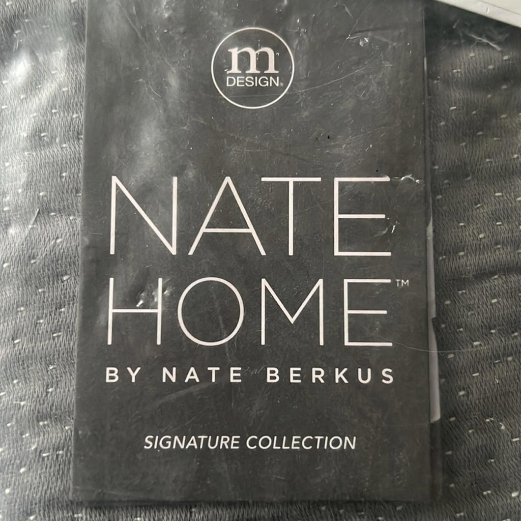 Nate Home by Nate Berkus Pin Dot Charcoal Euro Sham, Size 26X26, NWT