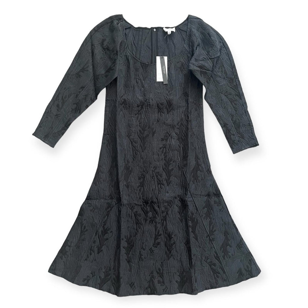WhoWhatWear Madeline Puff-Sleeve Jacquard Silk Blend Dress, Size XS New w/Tag