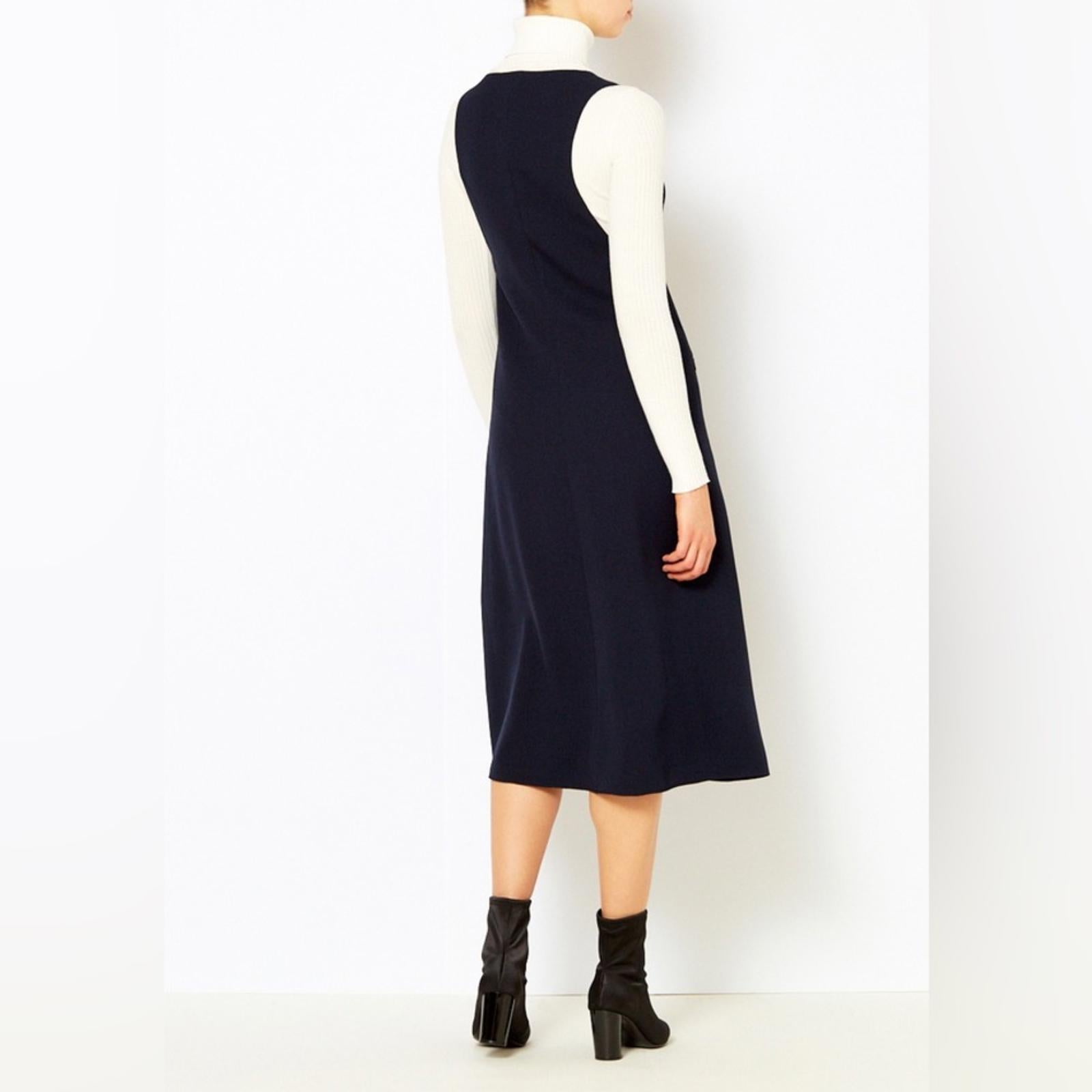 NWT TIBI Mica Crepe Jumper in Navy, Size 4 New w/Tag Retail $595