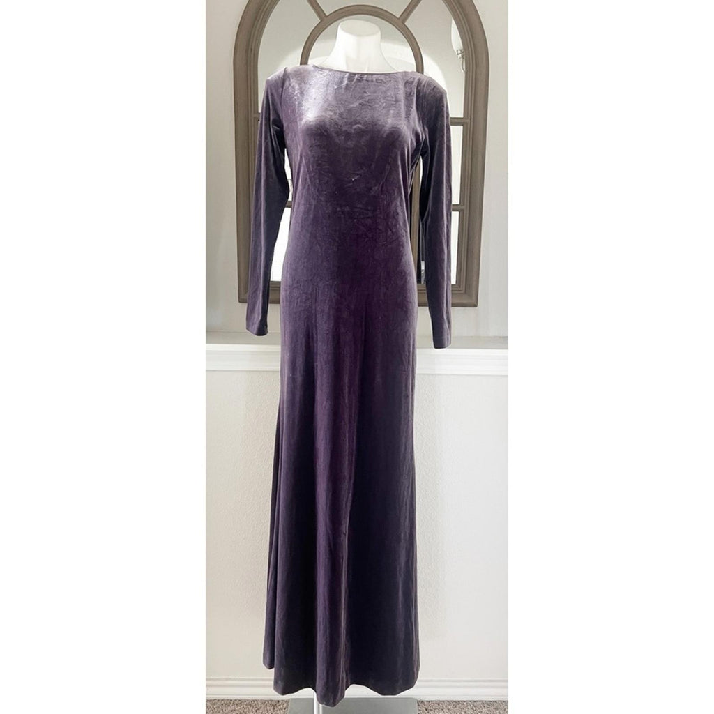 Donna Karan NY Jewel Low Back Velvet Gown in Purple, Size 10 NEW w/Tag $450