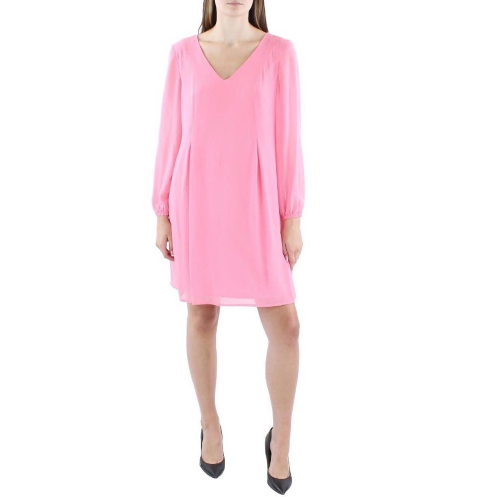 INC International Concepts Chiffon Short Shift Dress w/Long Sleeve, Size 1X, NEW