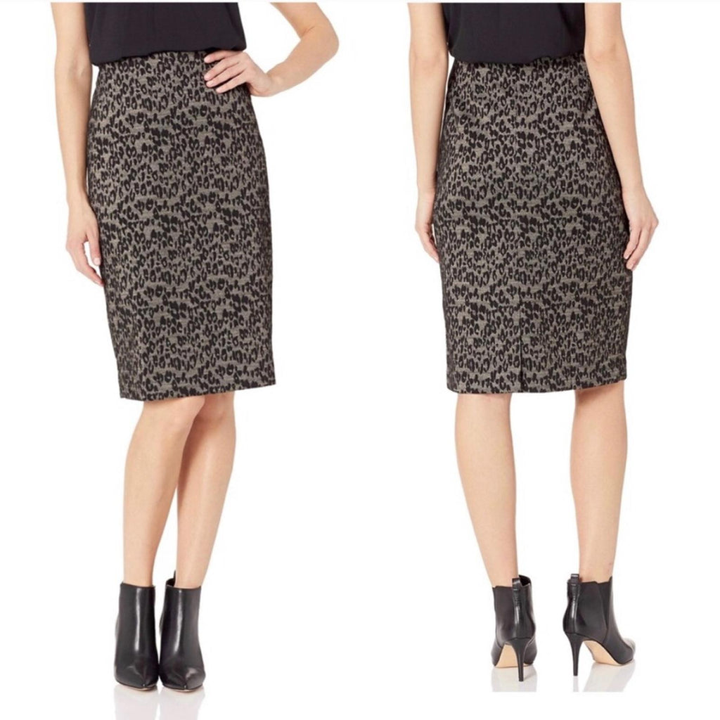 Kasper Jacquard Knit Pencil Skirt in Animal Print, Black Multi Size 18 New w/Tag