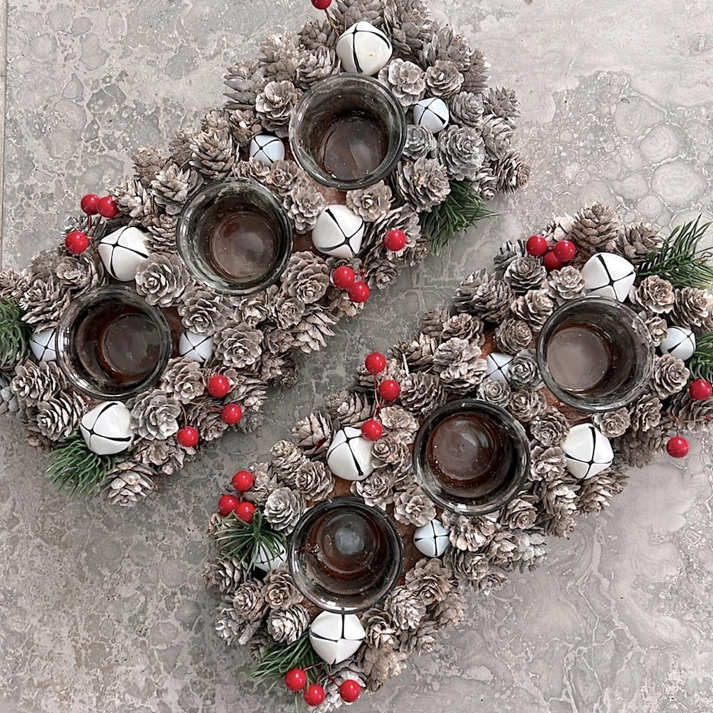 X2 Nordstrom Centerpiece with 3 Glass Candle Holders NEW