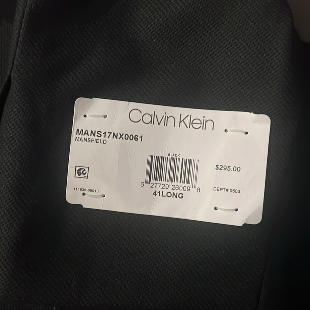 Calvin Klein Slim Fit Stretch Textured Sport Coat in Black, Size 41L NWT $295