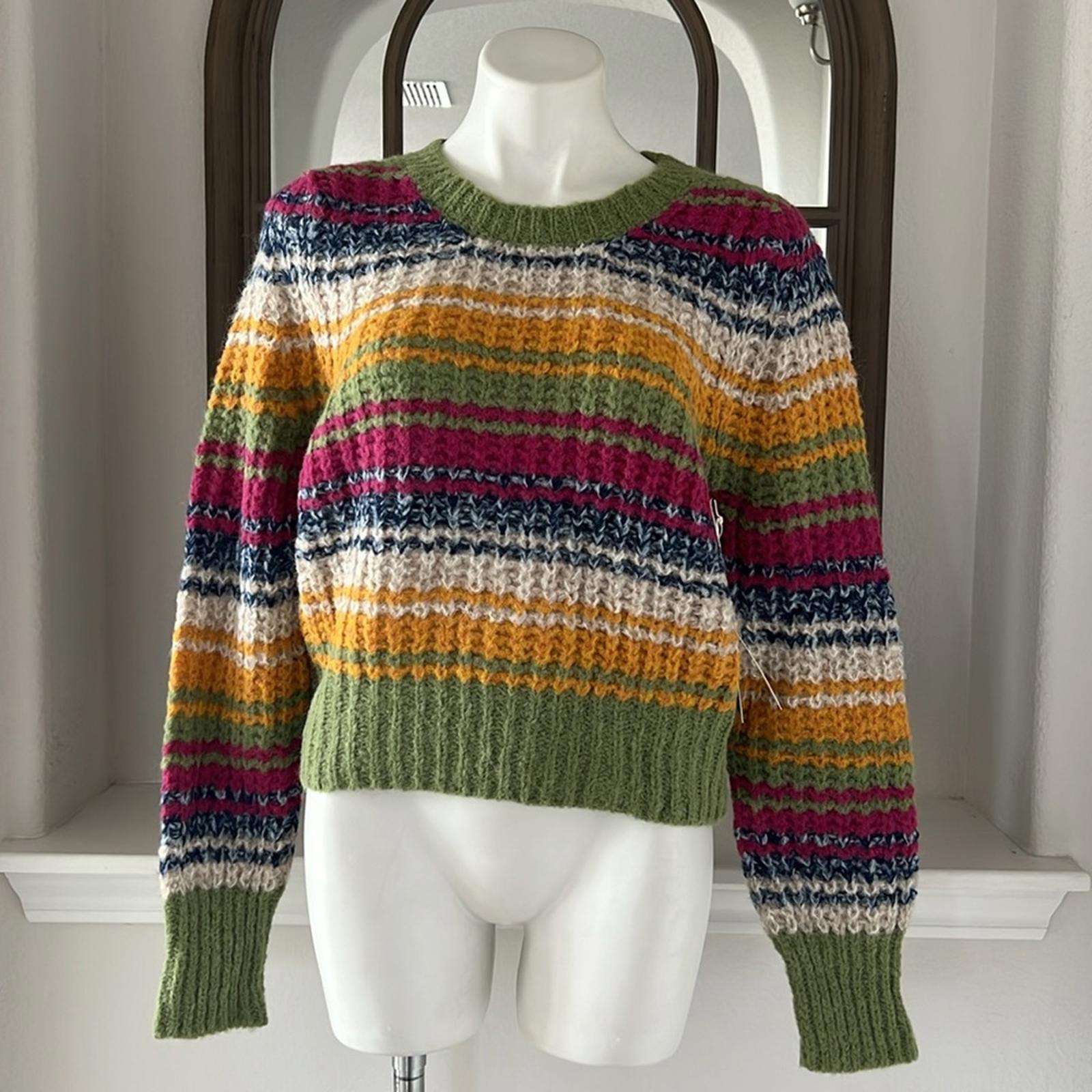 NEW MOTHER The Inset Puff Sleeve Jumper Sweater, Size L New w/Tag Retail $325