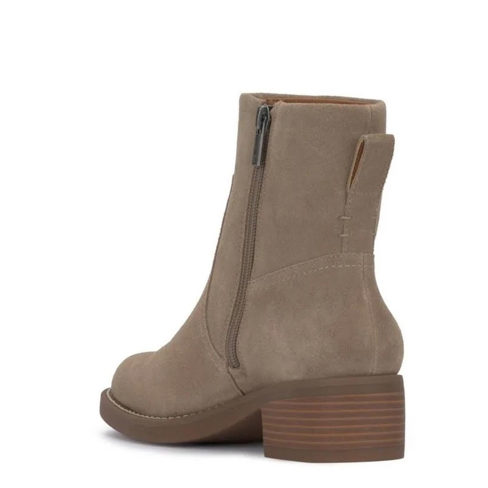 Lucky Brand Kazey Leather Stacked Heel Ankle Boots, NWT, Size 6.5
