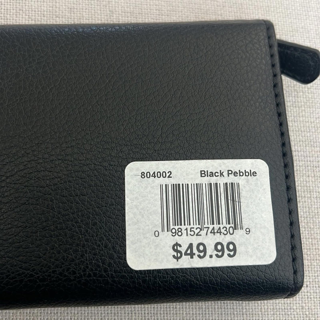 R.H. Macy&Co. Pebble Leather Travel Jewelry Wallet in Black, New w/Tag