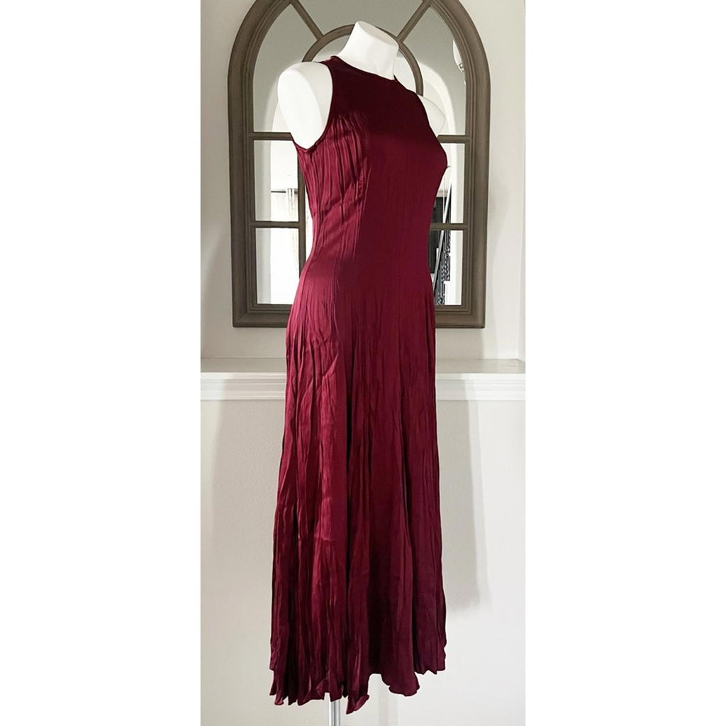 Michael Kors Collection Jamison Crushed Charmeuse Midi Dress NWT Retail $1,990