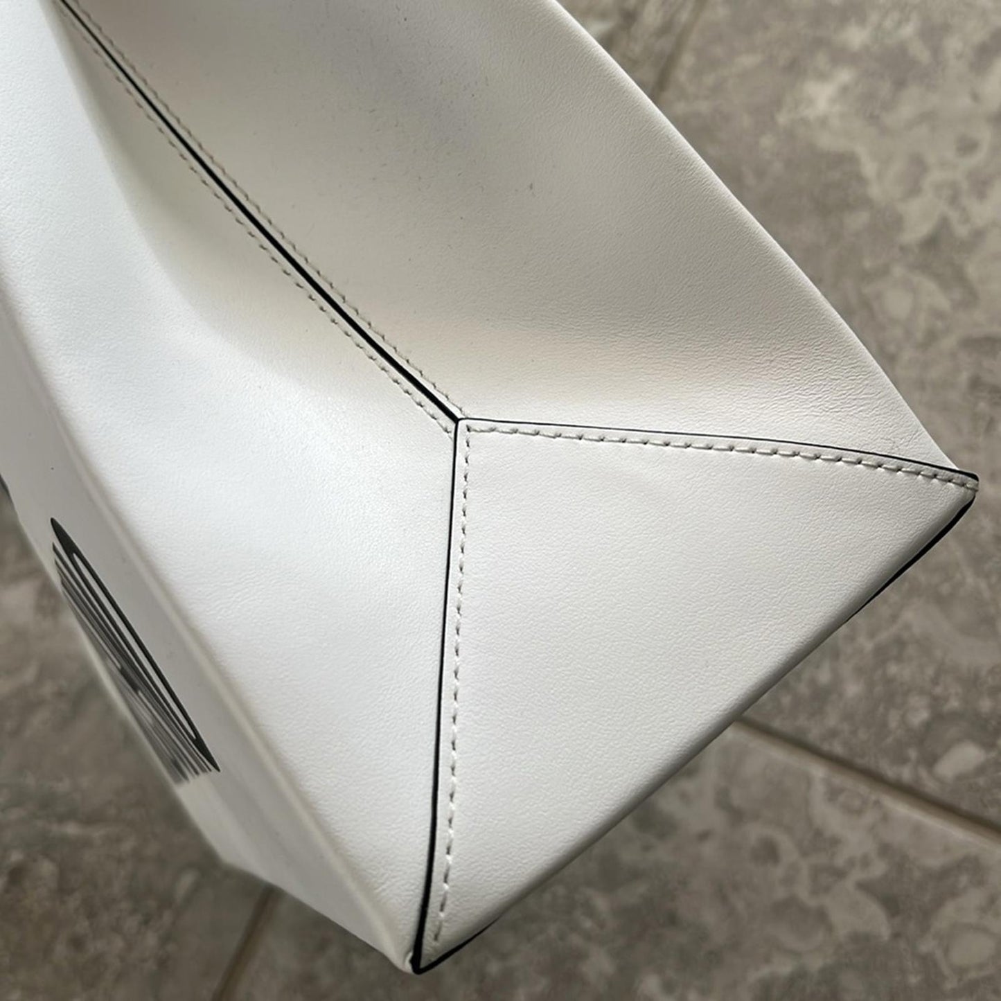 Moschino “100% PURE MOSCHINO” White Leather Shoulder Bag, New with Tag