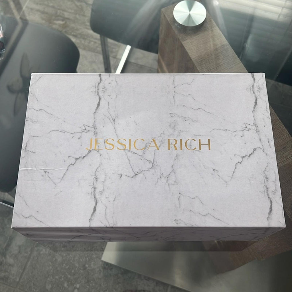 Jessica Rich Fancy Stiletto Clear Vinyl Pumps, Gold Size 39 New in Box + DustBag