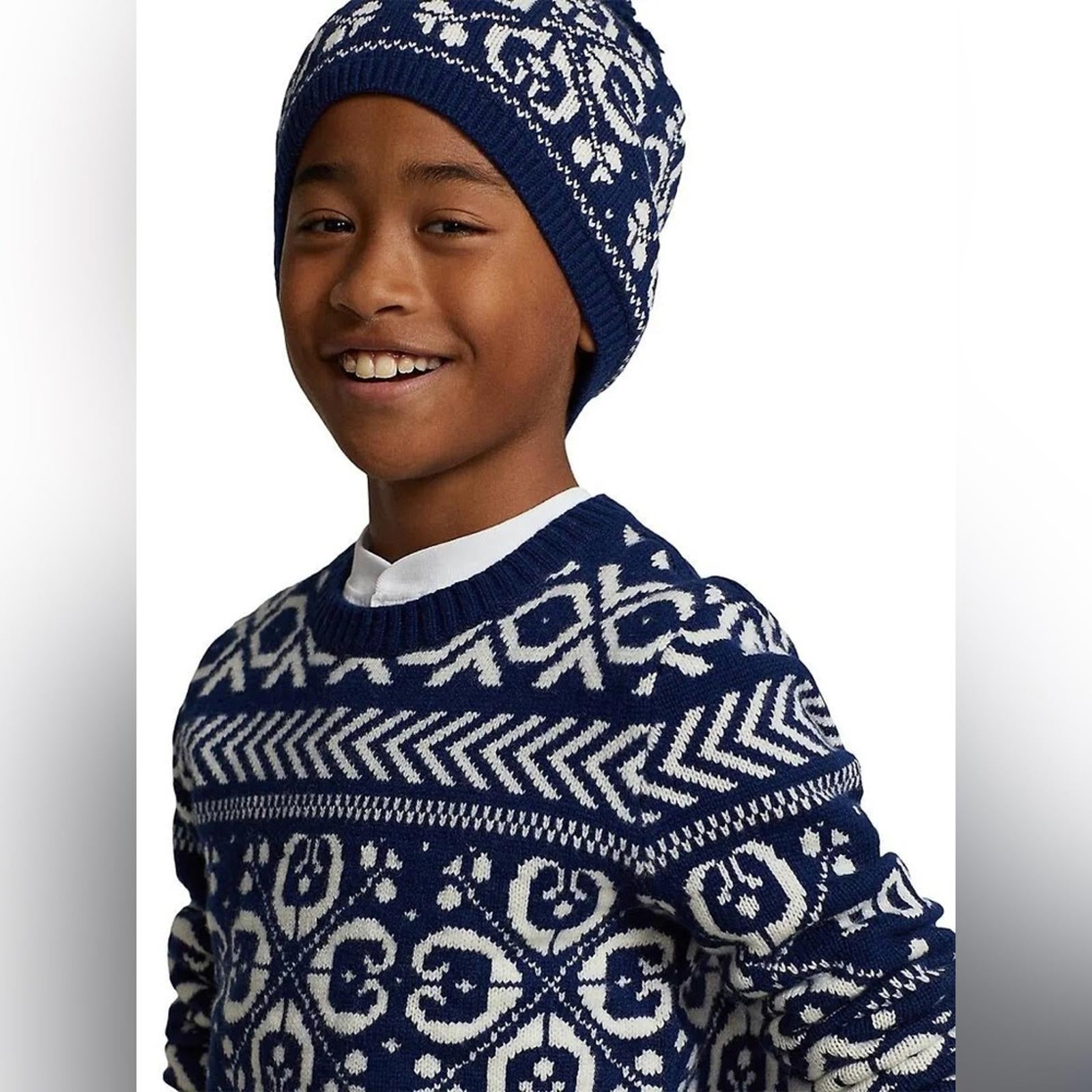 Polo Ralph Lauren Boy's Fair Isle Wool Sweater Multi Navy, Size 4 New w/Tag