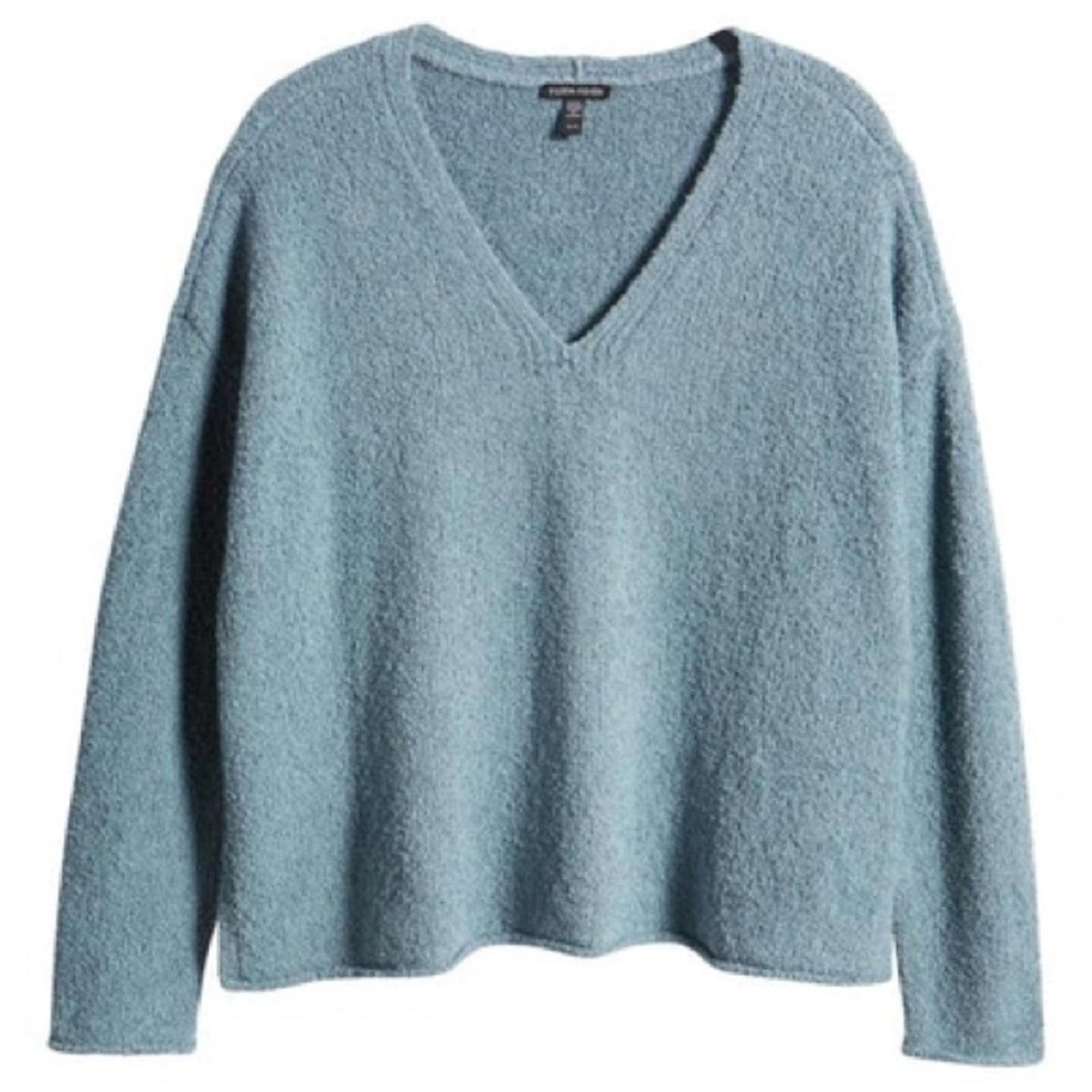 Eileen Fisher Organic Cotton Blend Sweater in Blue Steel, Very Soft, Size 1X NEW