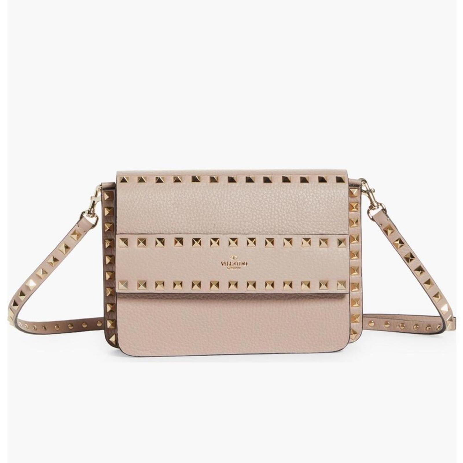 Valentino Garavani Rockstud Leather Crossbody Mauve Pink EXCELLENT Retail $1,950