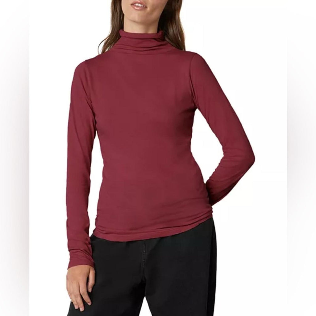 Velvet by Graham & Spencer Talisia Turtleneck Top in Burgundy, NWT, Size XS