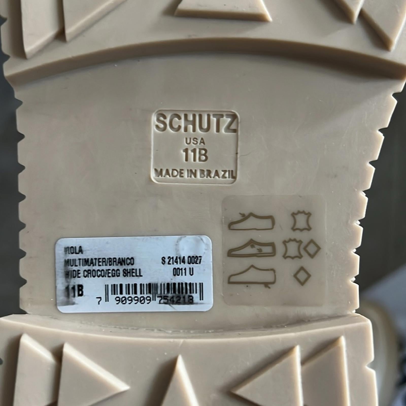 SCHUTZ Viola Crocodile-Embossed Leather Platform Loafer Size 11 New in Box