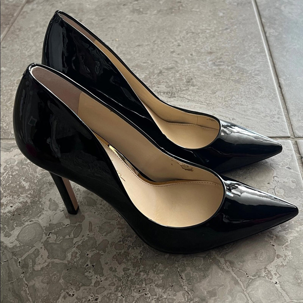 Jessica Simpson Cassani Pointed Toe High Heel Pumps, Black Patent, Size 11