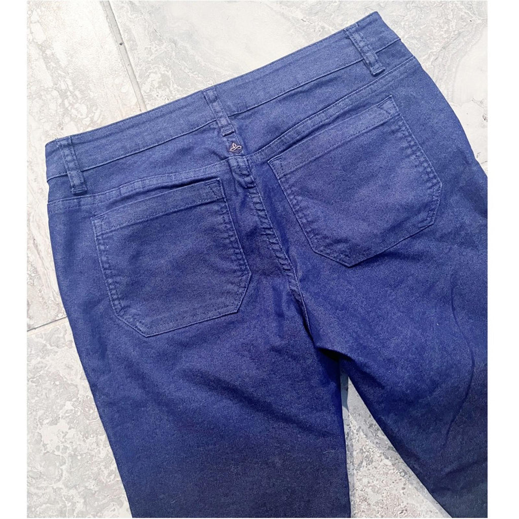 Prana Jett Pant Indigo Low Rise Fitted Ombre Jeans, Size 4/27