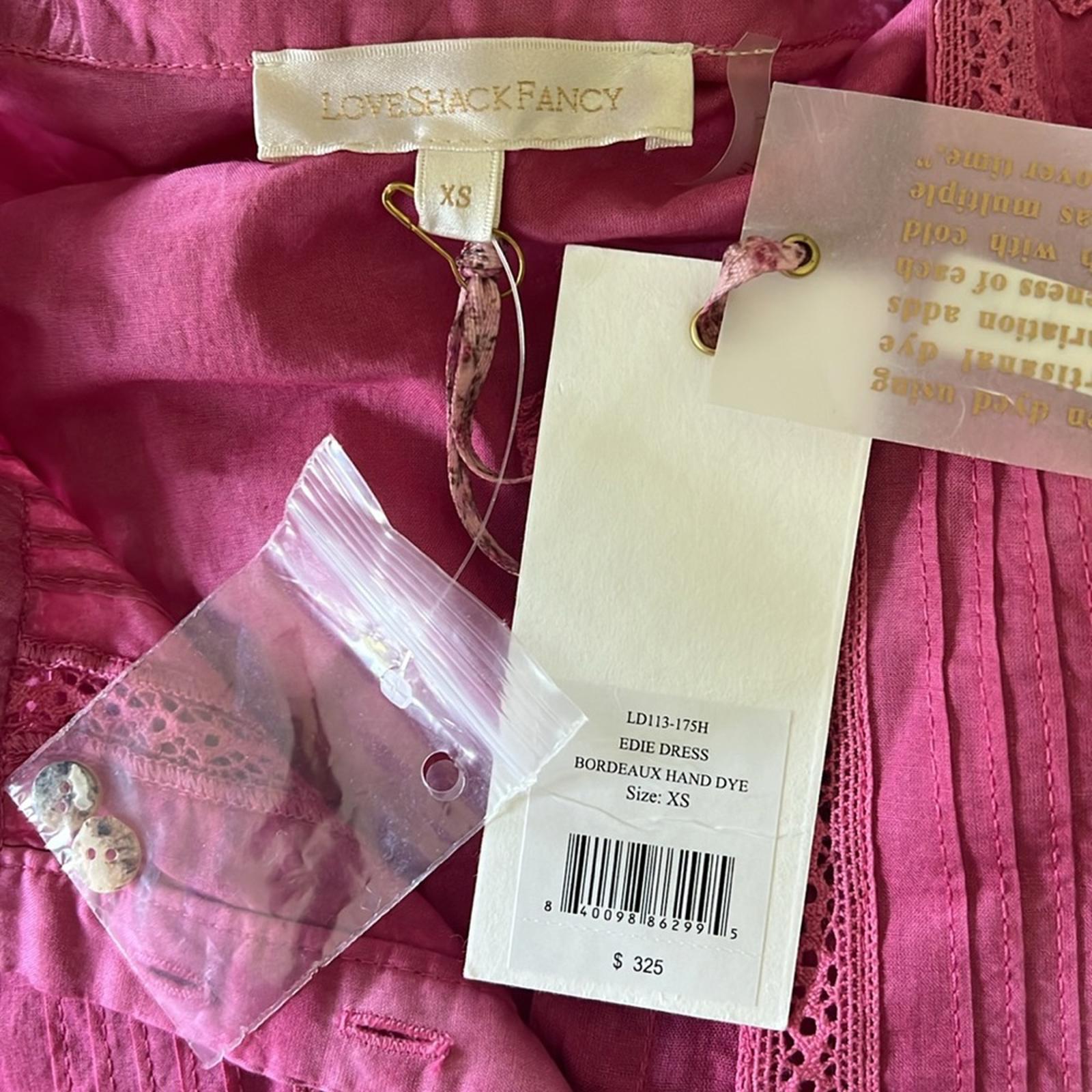 LoveShackFancy Edie Lace Short Sleeve Shirt Dress, Size XS NWT SOLD OUT!