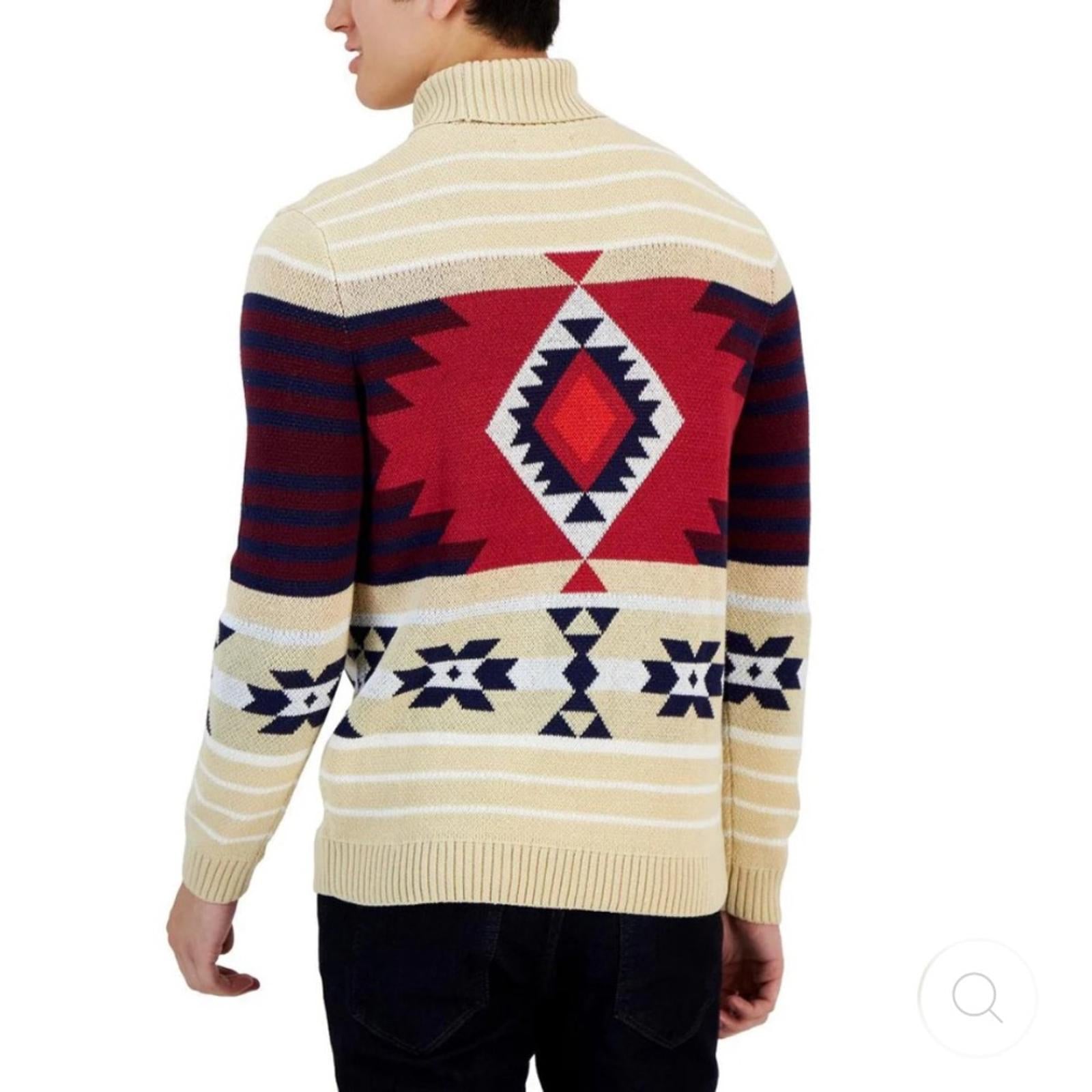 NEW Club Room Cotton Fair Isle Turtleneck Sweater, Size XL New w/Tag Retail $65