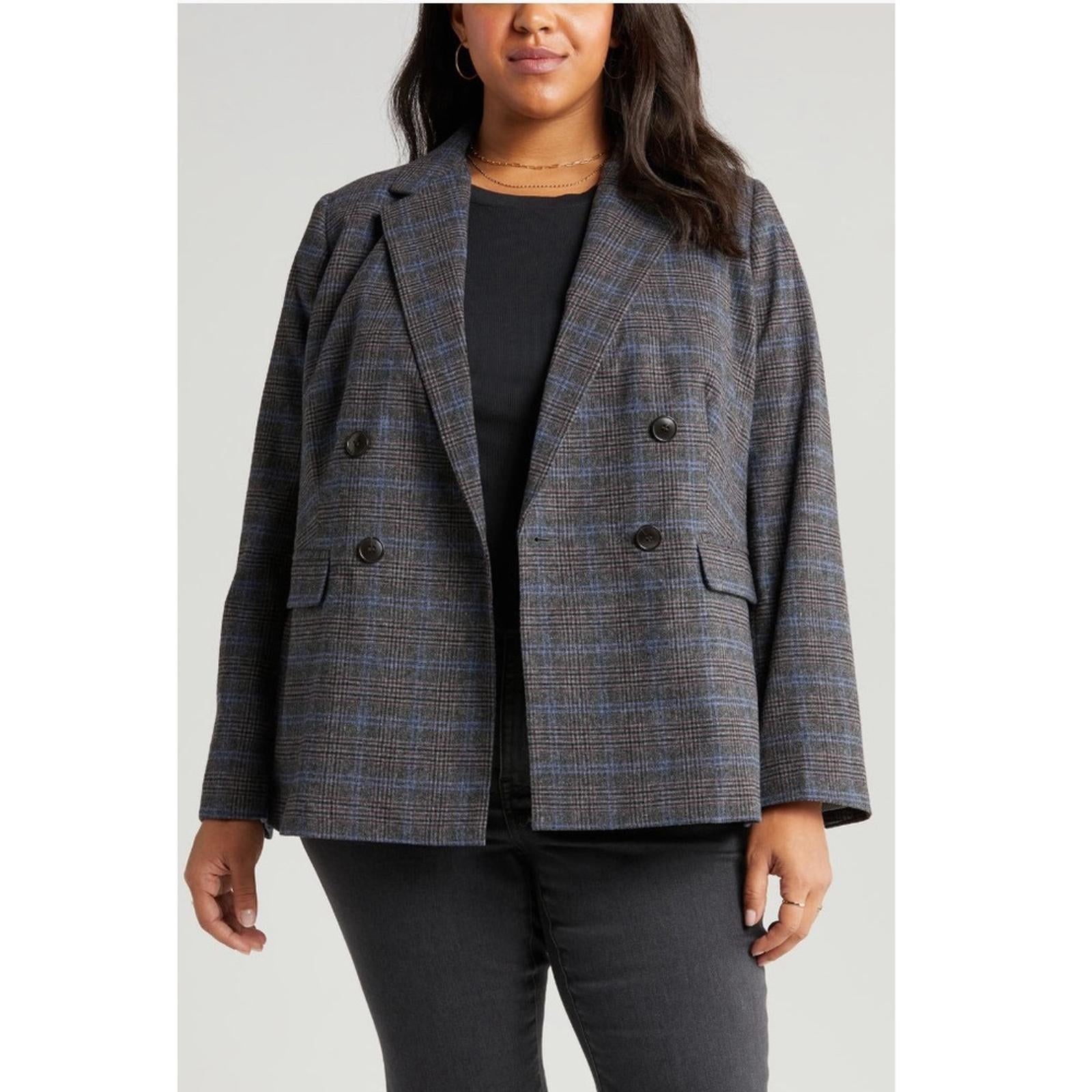 Madewell Rosedale Blazer, Kyle Mini Glen Plaid, Plus Size 22W New w/Tag