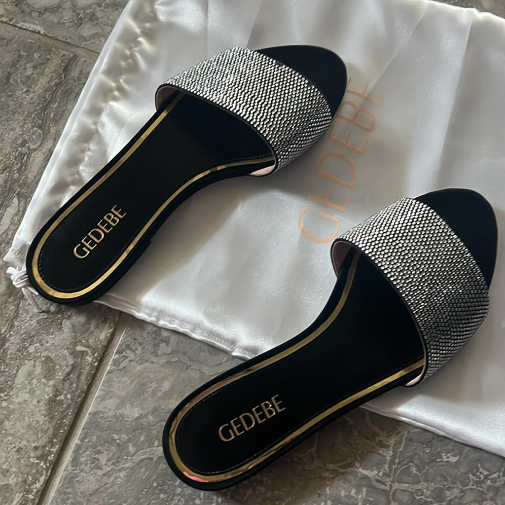 Gedebe Women's Cassis Embellished Slide Sandals, Size 38 New in Box $725