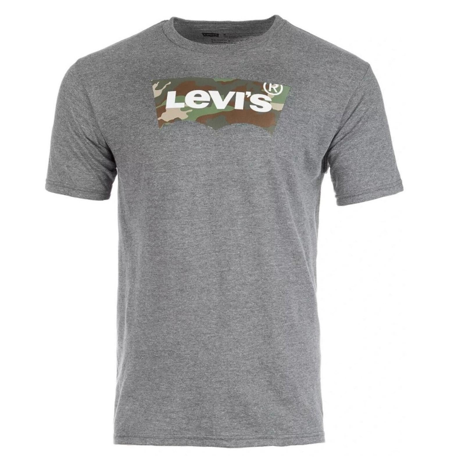 LEVI'S Men's Camo Batwing Logo-Print T-Shirt in Graphite Heather/Gray Size M NEW