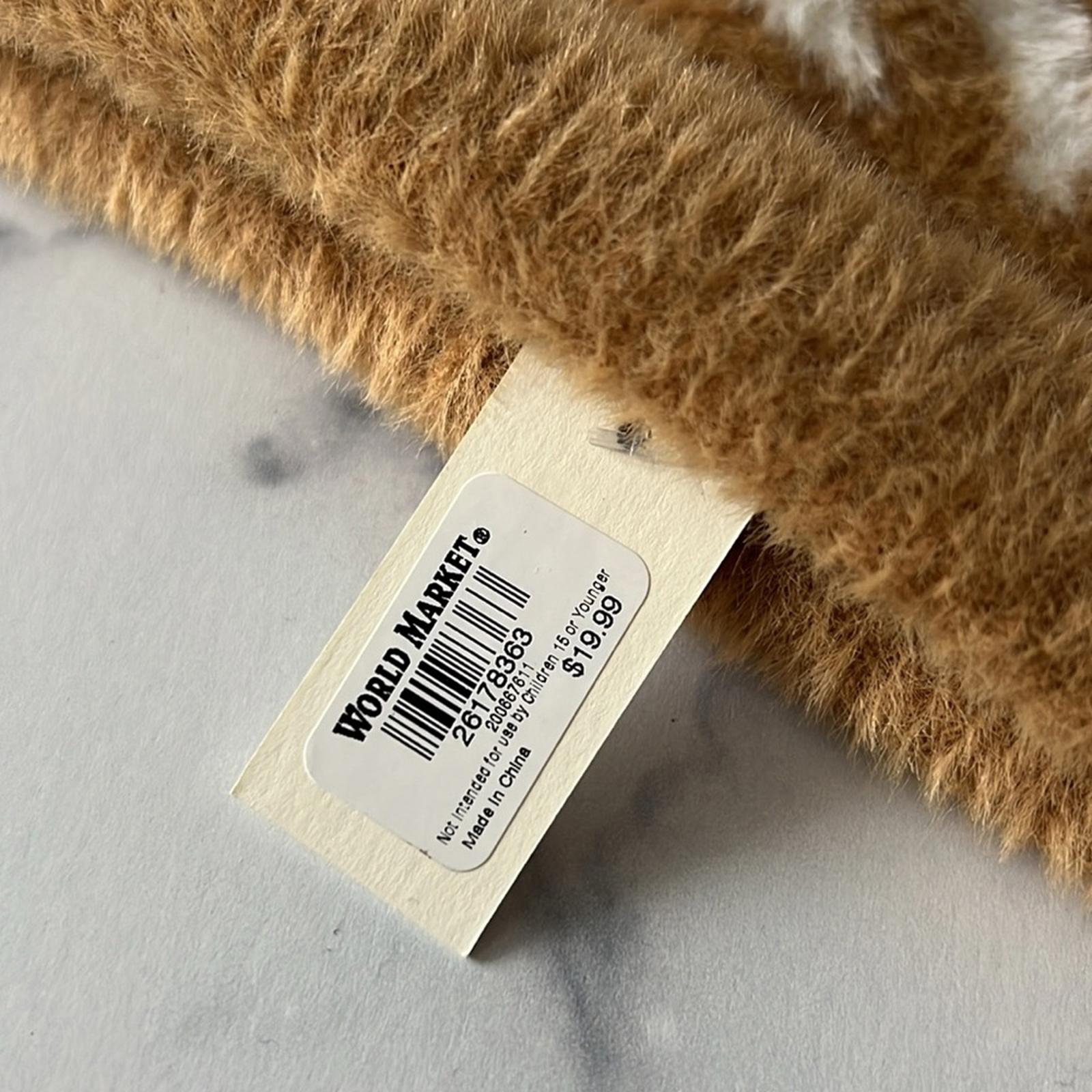 NEW Fur Animal Print Beanie Hat, Tan & White New w/Tag