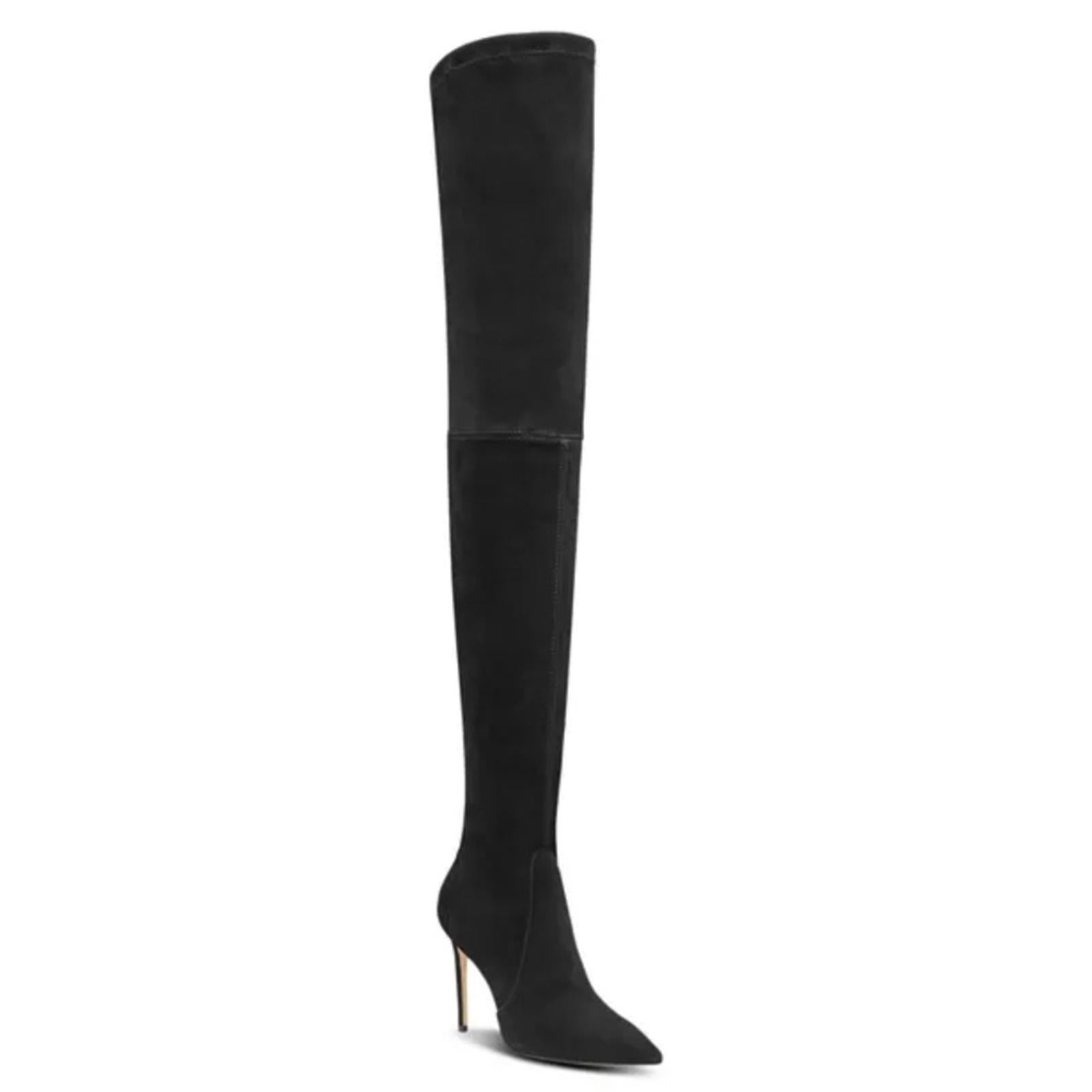 Stuart Weitzman UltraStuart100 Over The Knee Boots Suede Black Size 7 NEW in Box