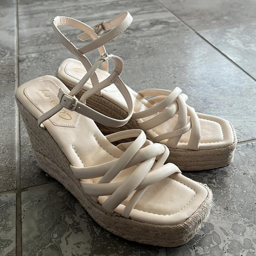 Circus NY Sam Edelman Irene Strappy Wedge Sandals, Size 9 NEW w/o Box
