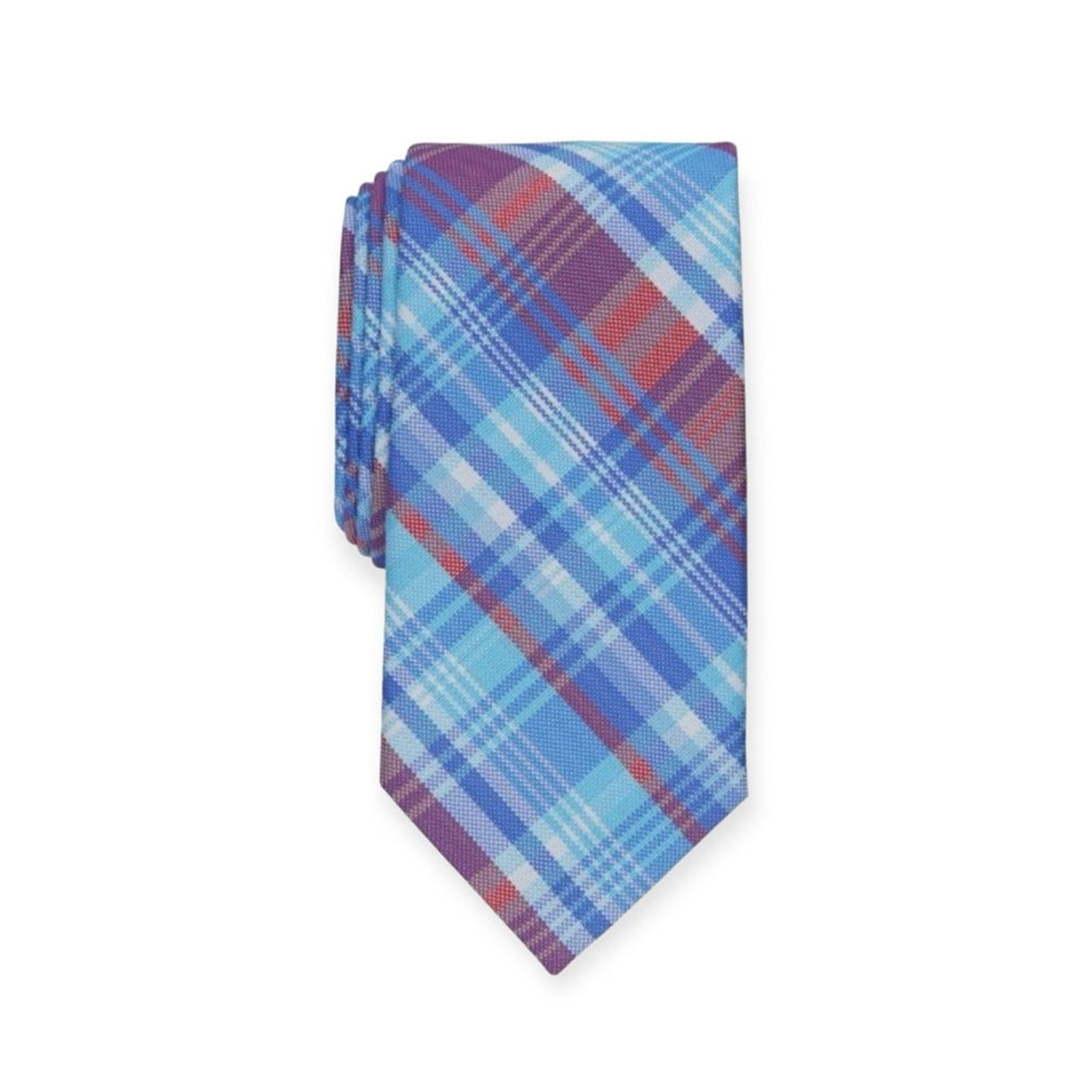 Club Room Garcia Plaid Neck Tie in Aqua Blue Pink,
Style 1CRC22-1029 New w/Tag