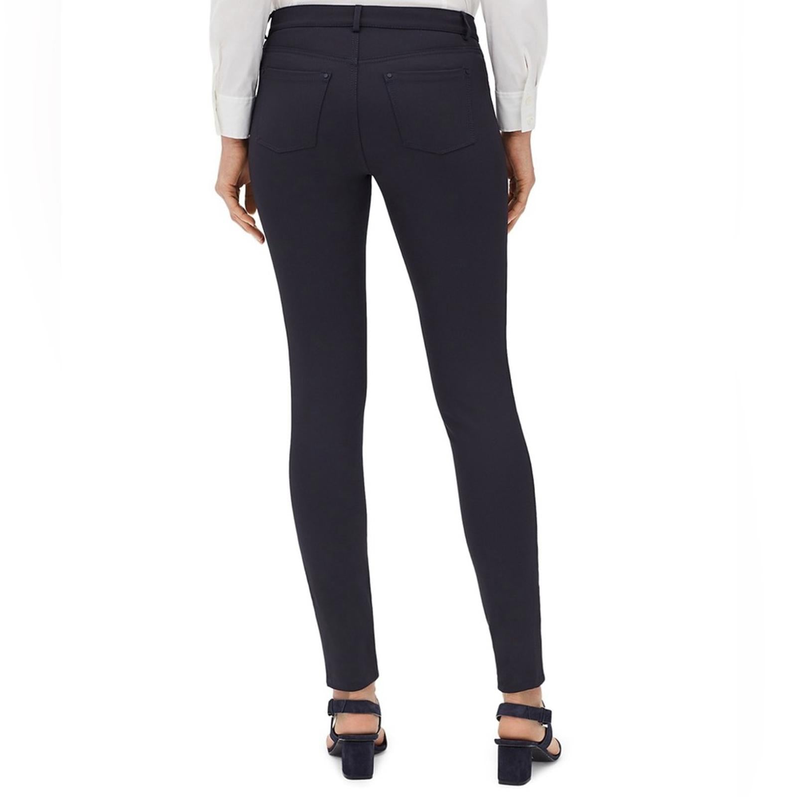 Lafayette 148 Acclaimed Stretch Mercer Pants, Navy/Black Size 4, New w/Tag