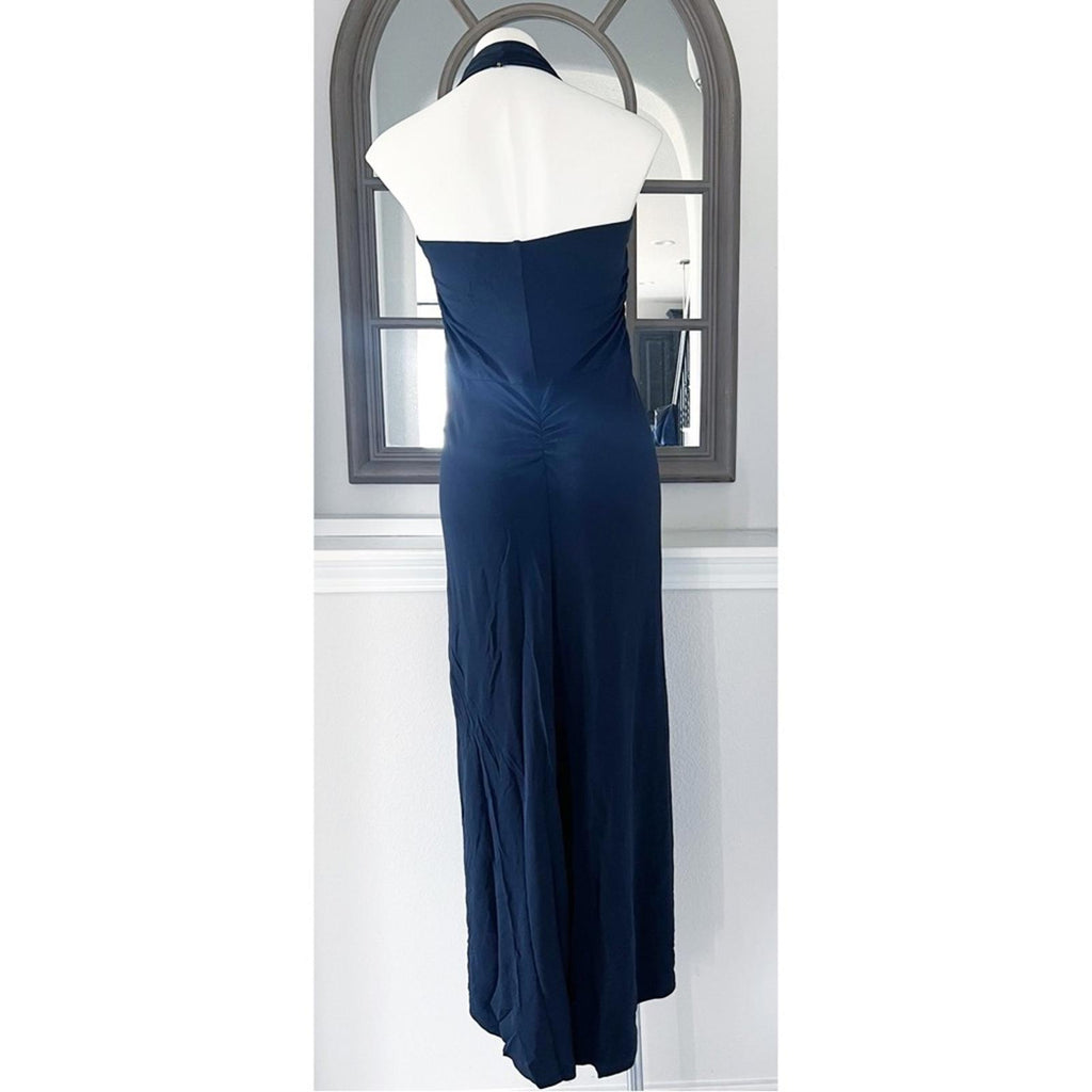 Veronica Beard Halter Neck Long Dress in Navy, Evening Gown Size XL EXCELLENT!