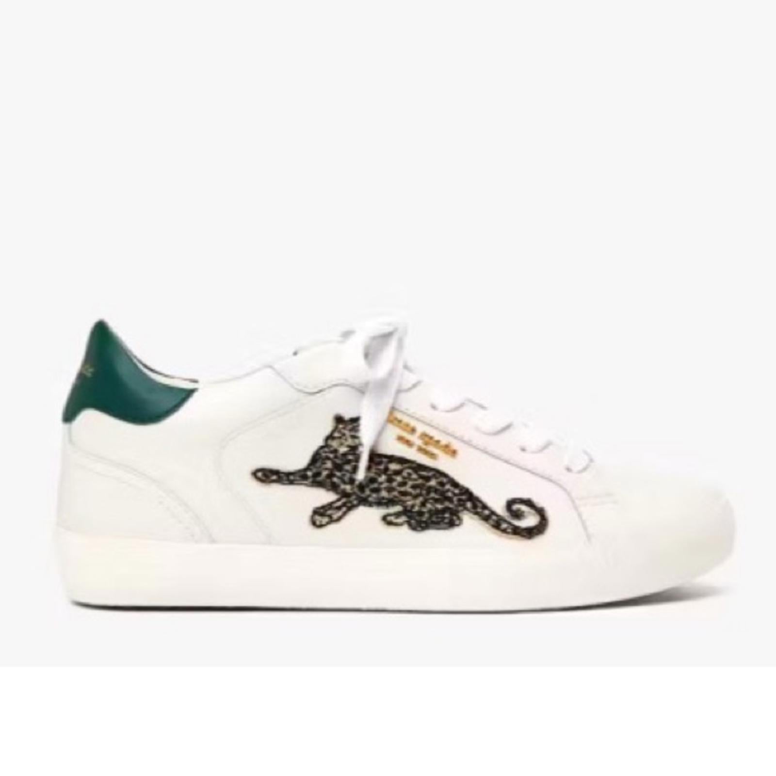 NEW Kate Spade Ace Leopard Lace-Up Low Top Sneakers w/Extra Shoe Lace, Size 11