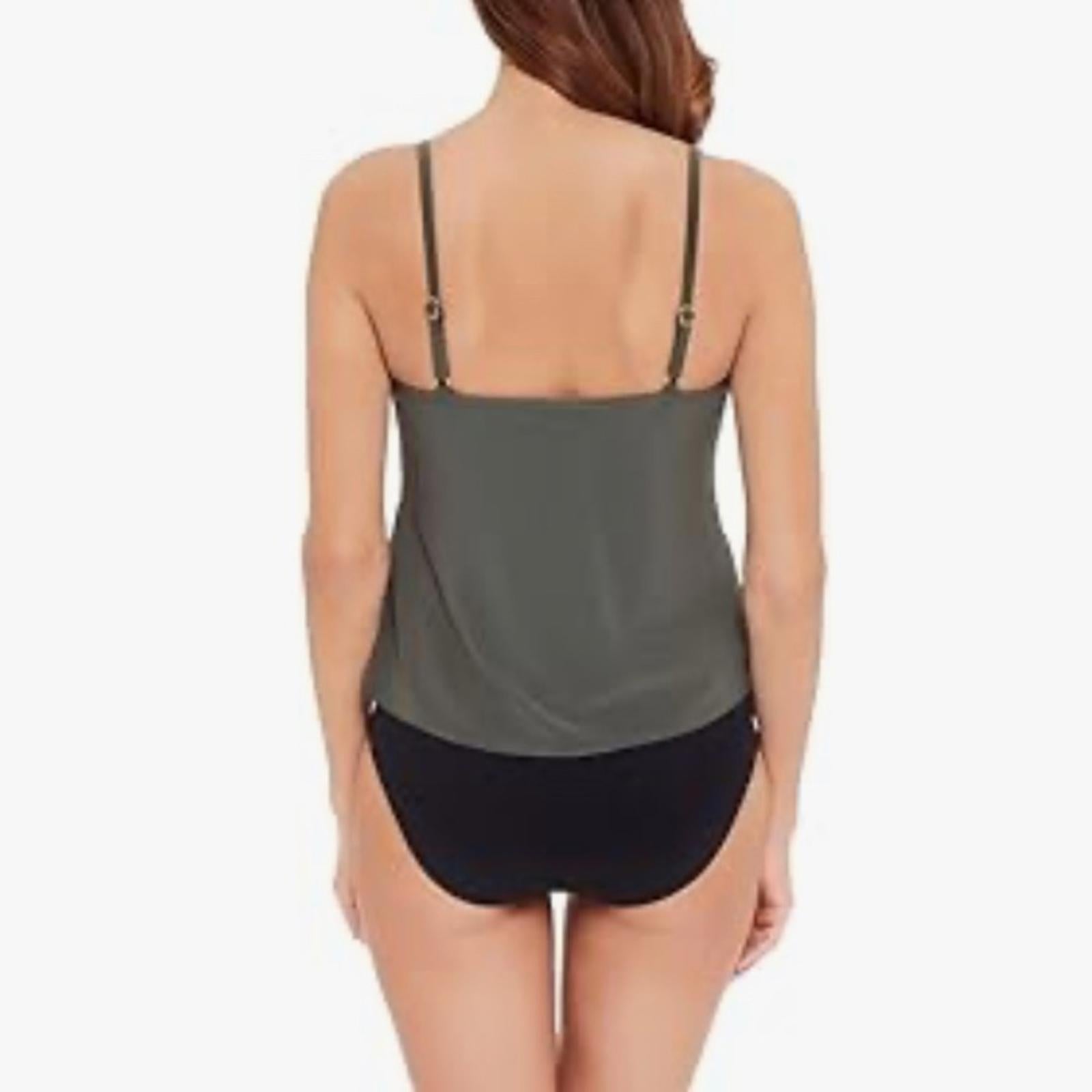 MagicSuit Rita Soft Cup Adjustable Strap Tankini in Military Green, Size 14 NEW