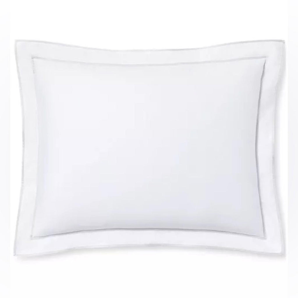 Lauren Ralph Lauren Spencer Sateen Border Sham in White/Sift Grey, Standard NWT