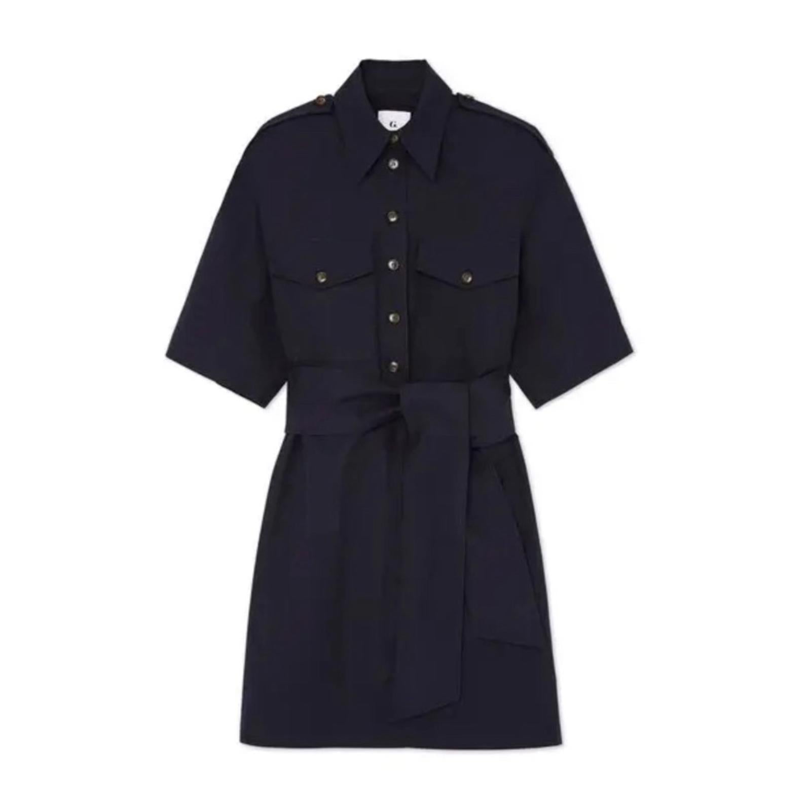 NEW G. Label by GOOP Roxanne Utility Boxy Shirtdress, Navy Size 8 NEW w/o Tag