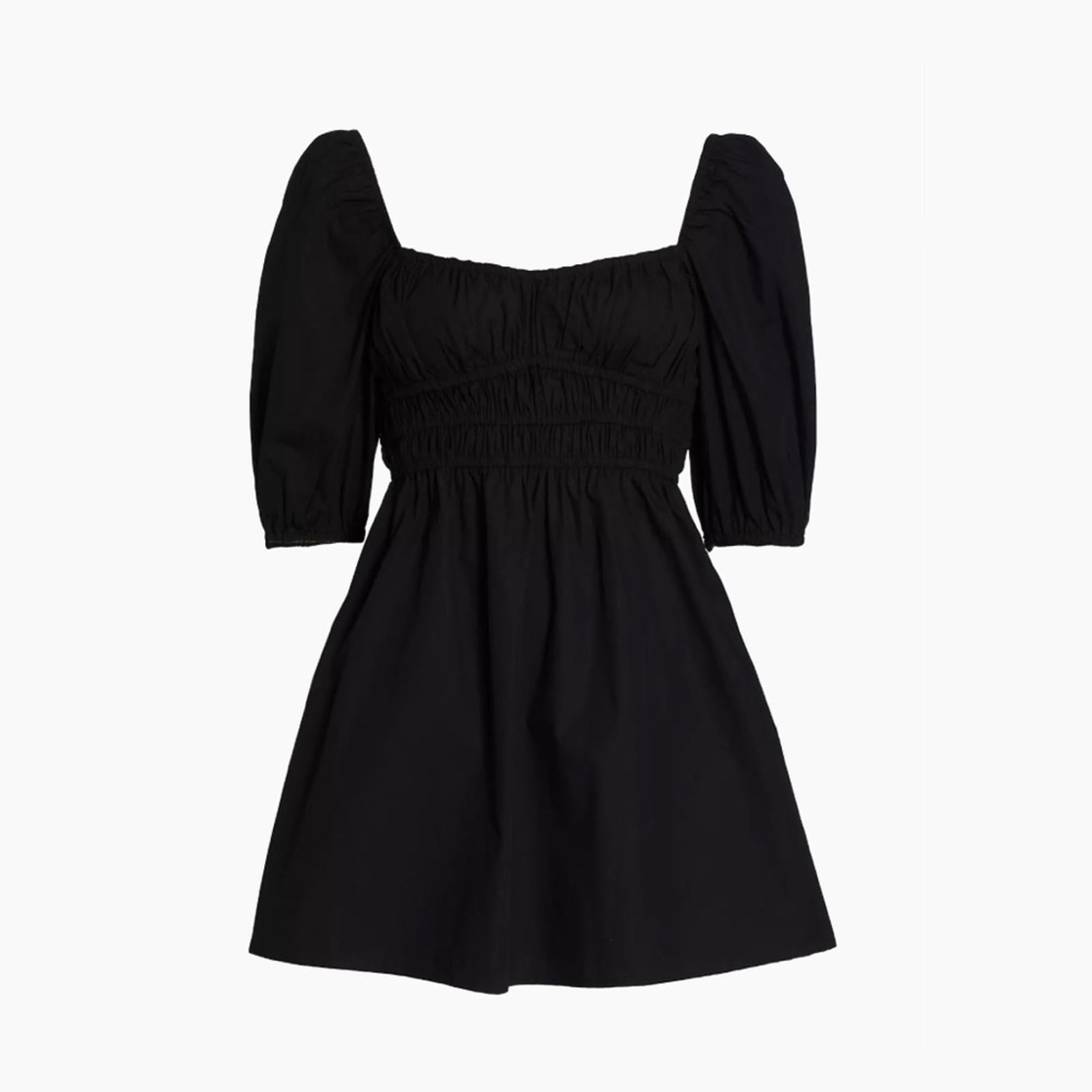 NWT Faithfull the Brand Marinelli Smocked Minidress, Black Size 6 (Sold Out)