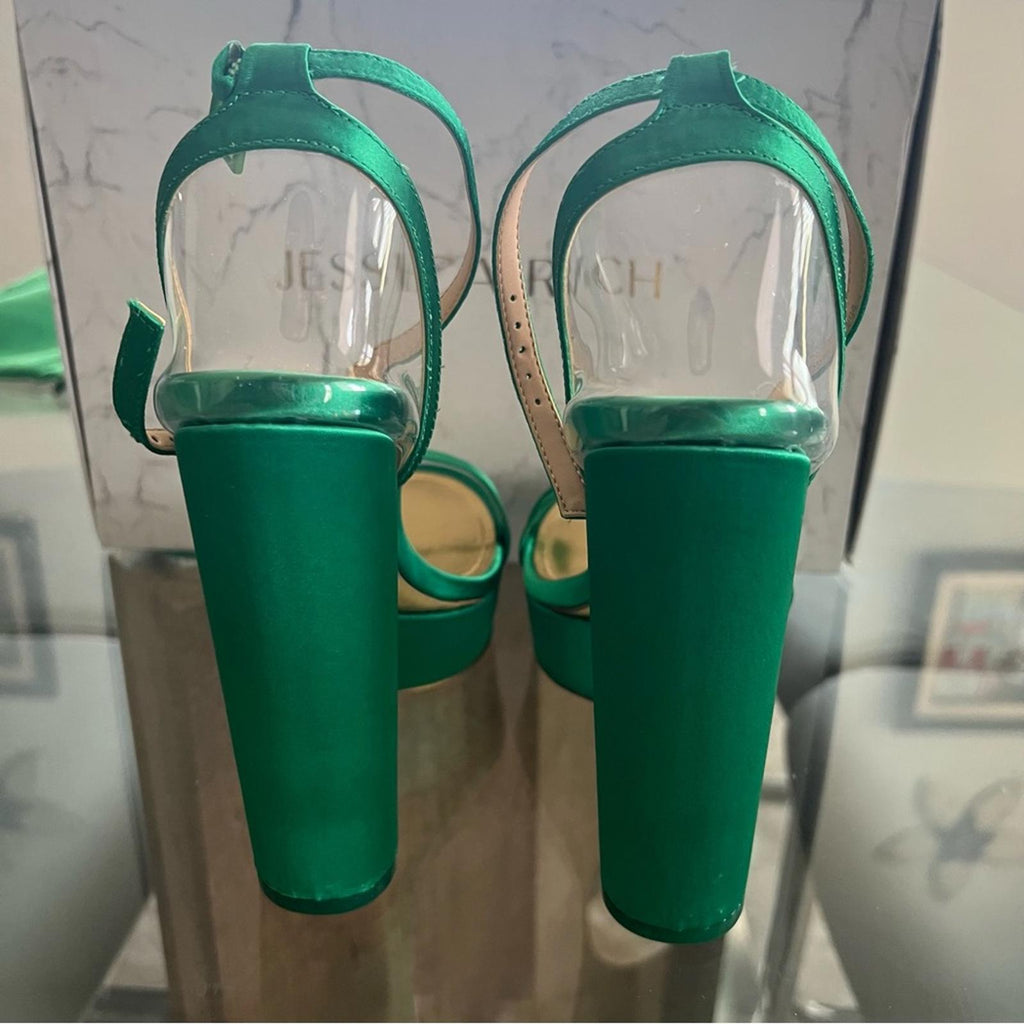 Jessica Rich Green Platform Sandals Size EU 38, New in Box with Dustbag