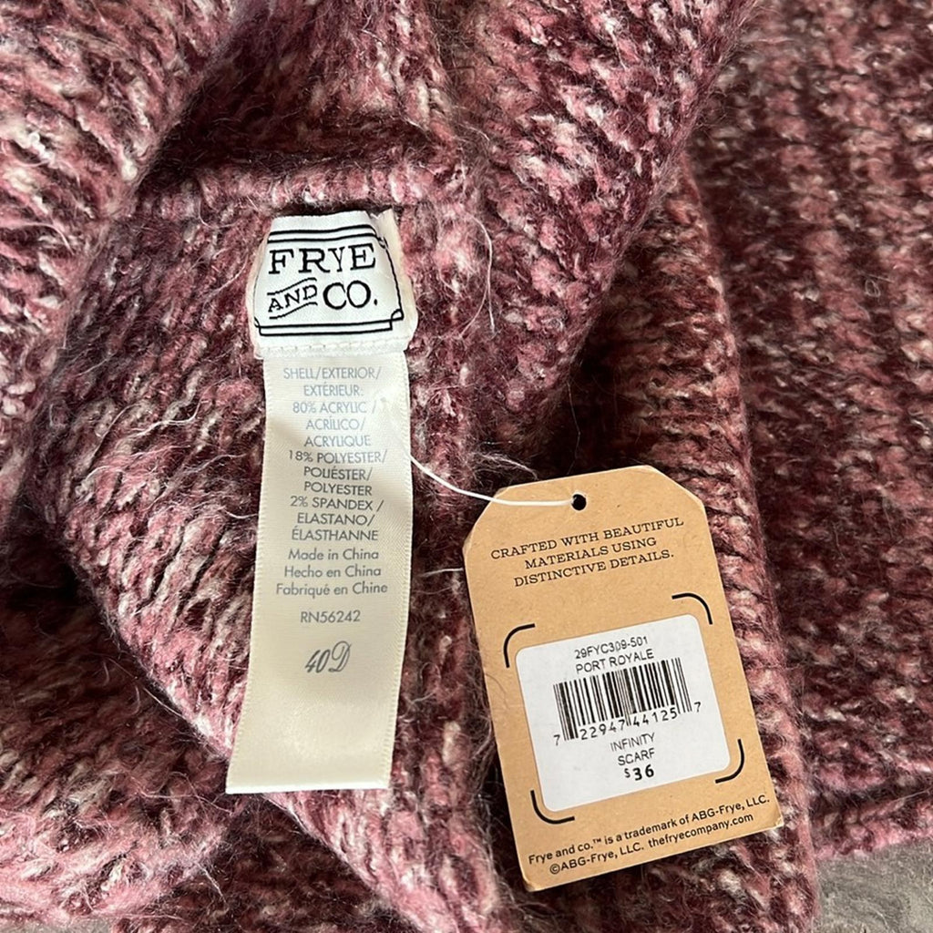Frye & Co Space Dyed Infinity Cold Weather Scarf Wrap, Neck Warmer in Bark NWT