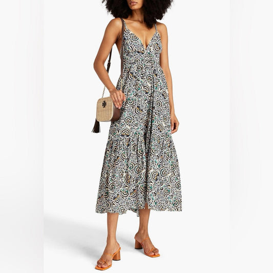 A.L.C. Rhodes Printed Cotton-Poplin Midi Dress, Size 4 New w/Tag $545