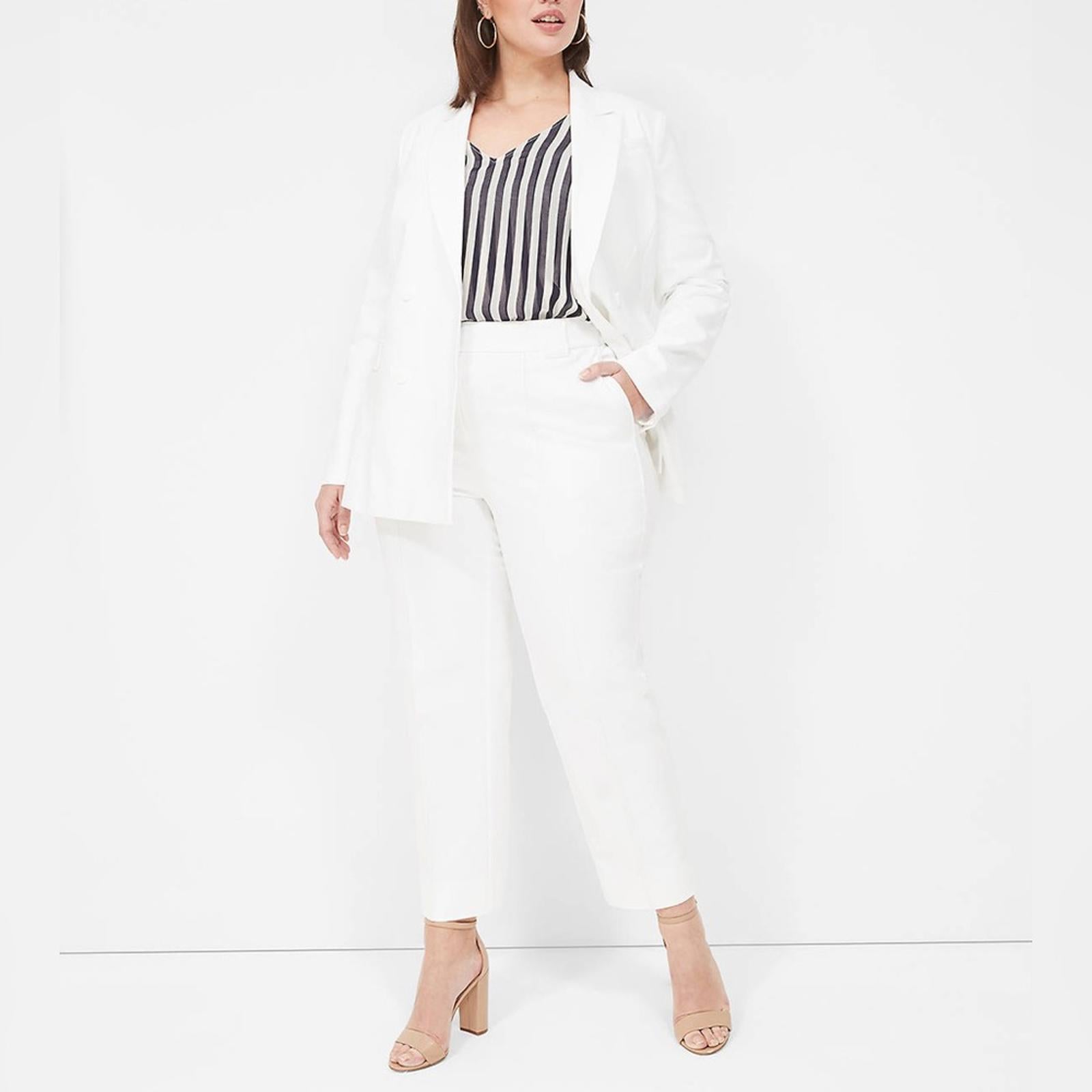 Lane Bryant White Double-Breasted Blazer, NEW, Size 16