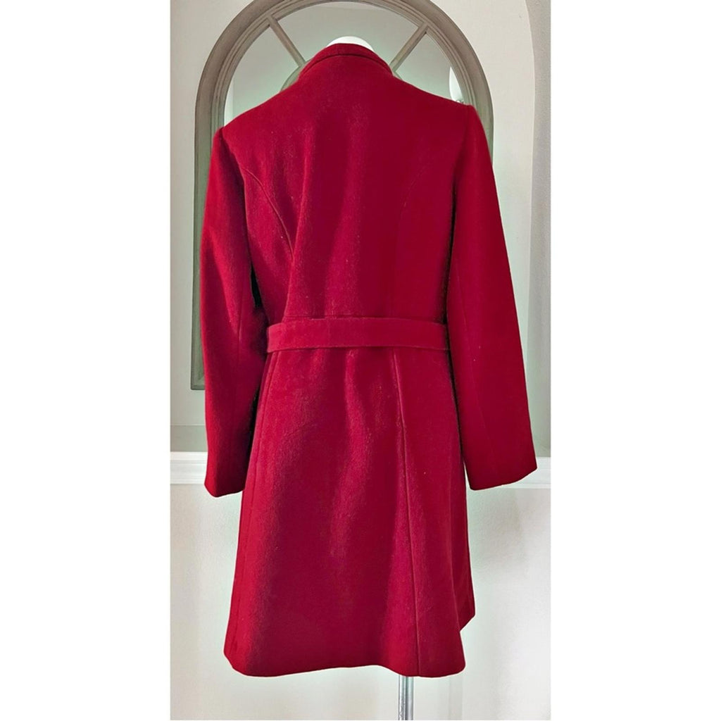 Michael Kors Asymmetric Belted Wrap Coat in Red, Size XL EXCELLENT!