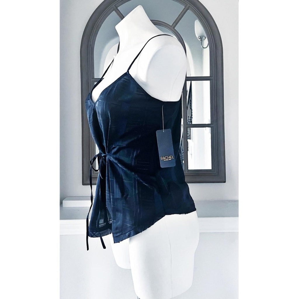 Rachel Roy Jasmin Plaid Tie Camisole Top in True Navy, Size S, New w/Tag